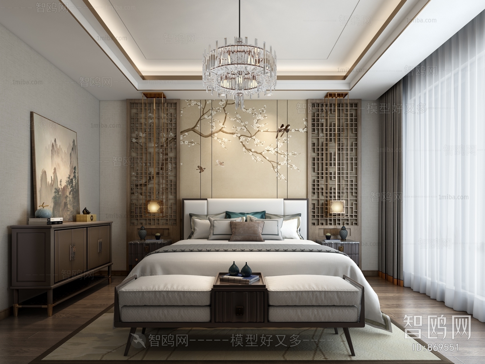 New Chinese Style Bedroom