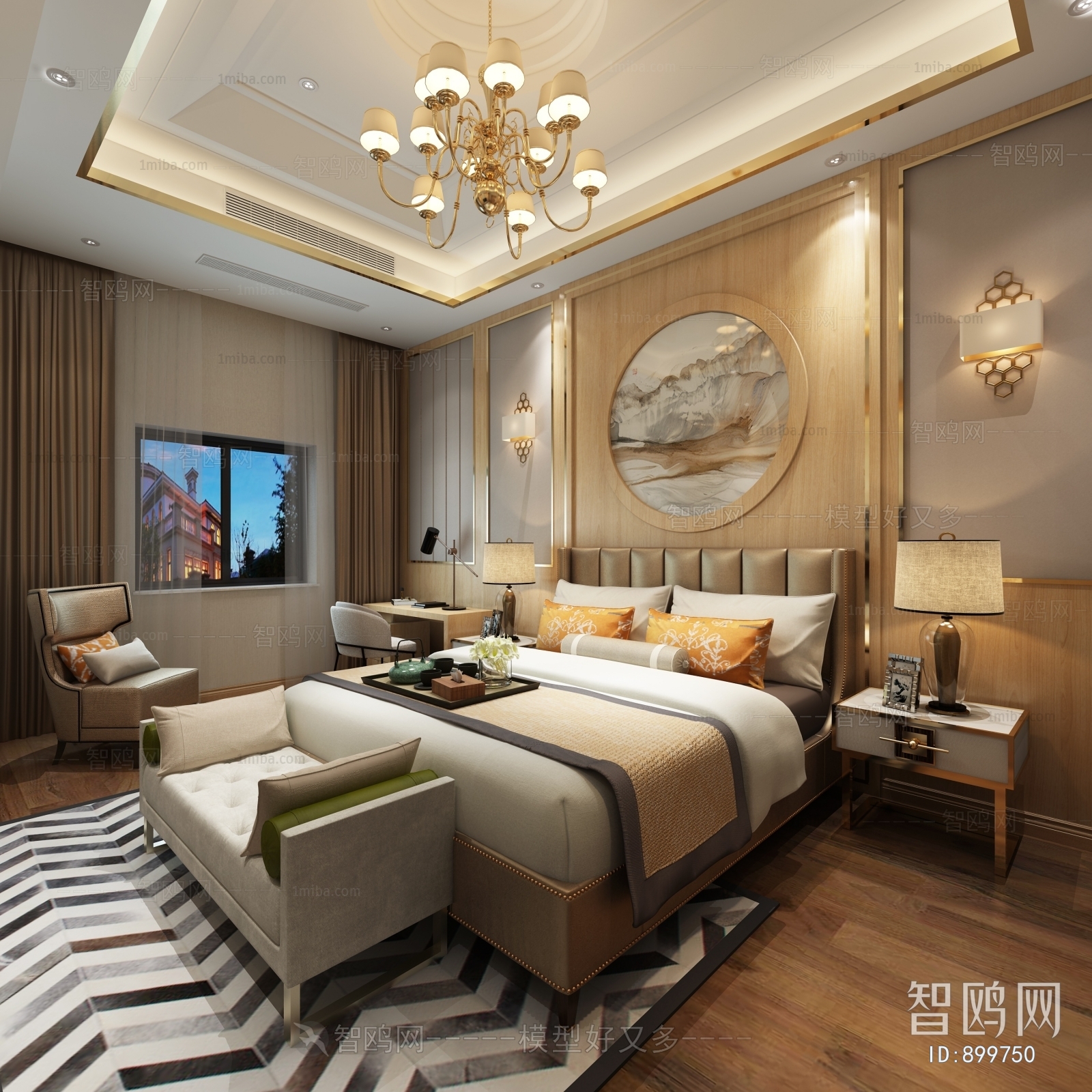 New Chinese Style Bedroom