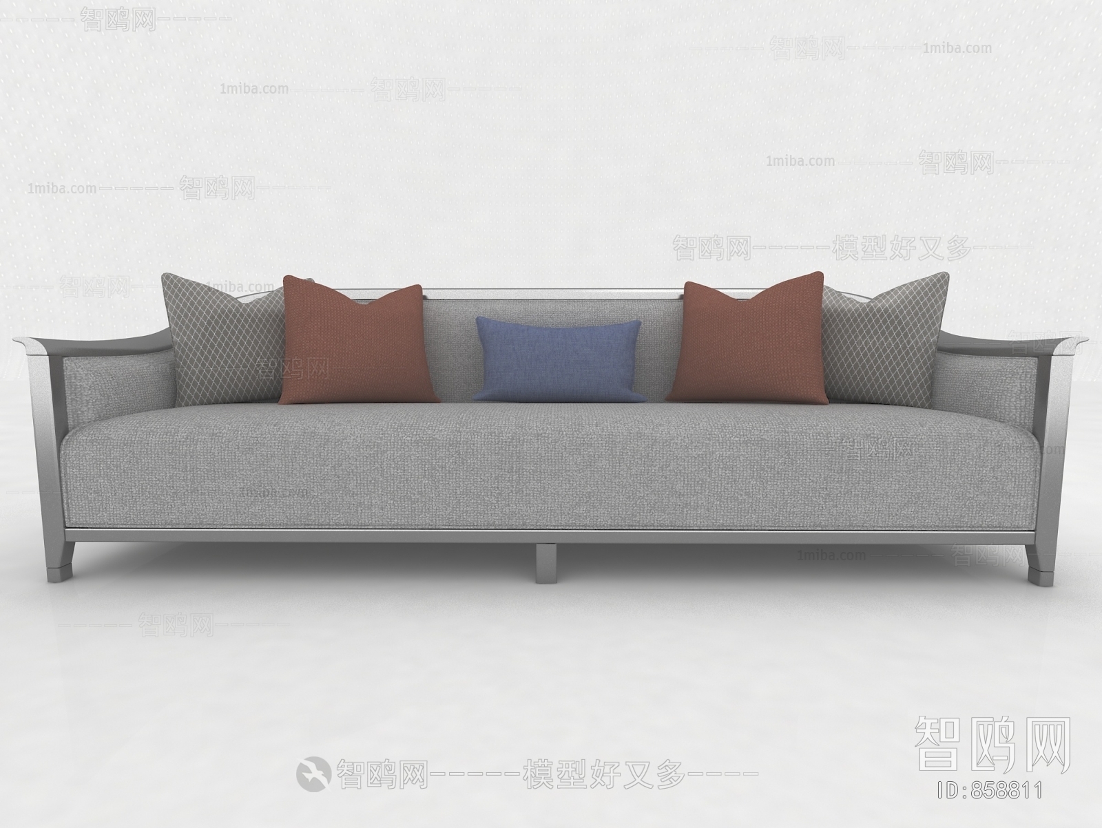 New Chinese Style Three-seat Sofa