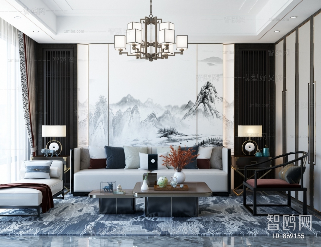 New Chinese Style A Living Room