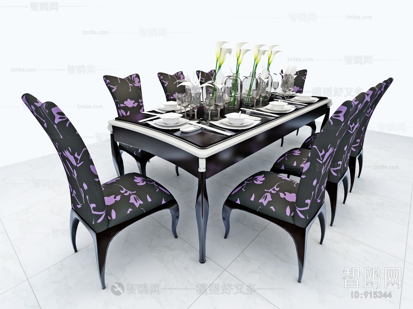 Simple European Style Dining Table And Chairs