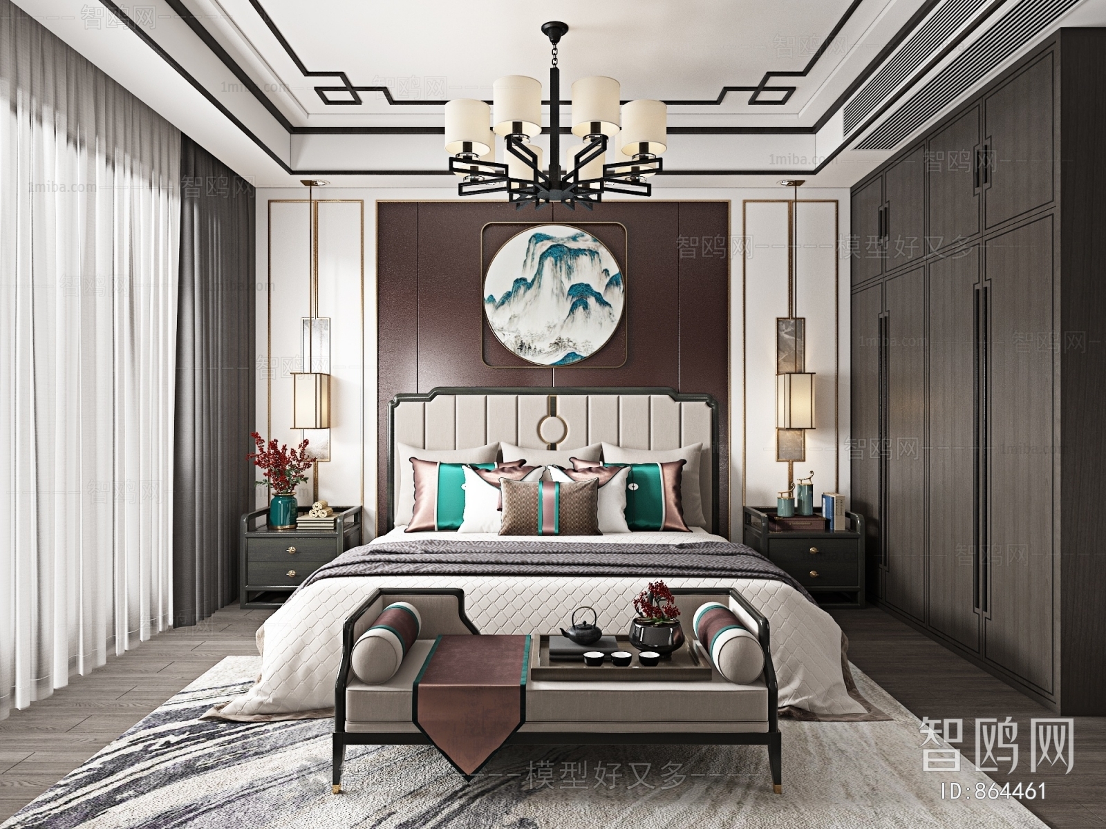 New Chinese Style Bedroom