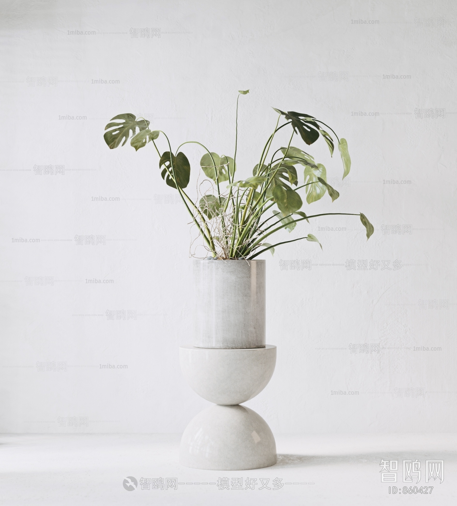 Modern Potted Green Plant