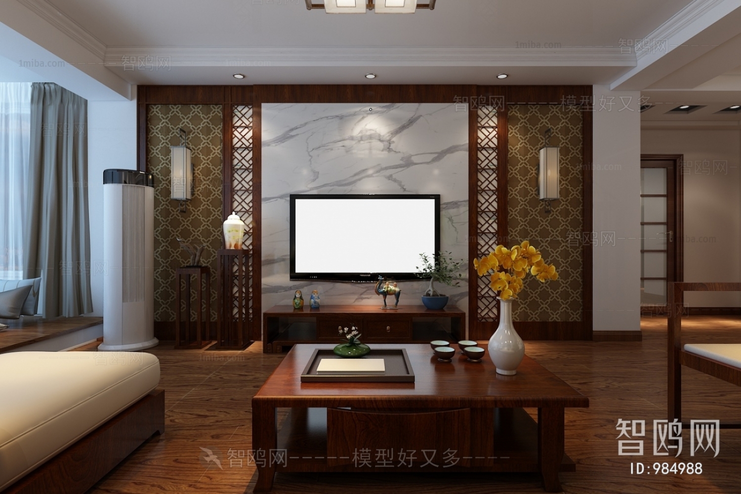 New Chinese Style A Living Room