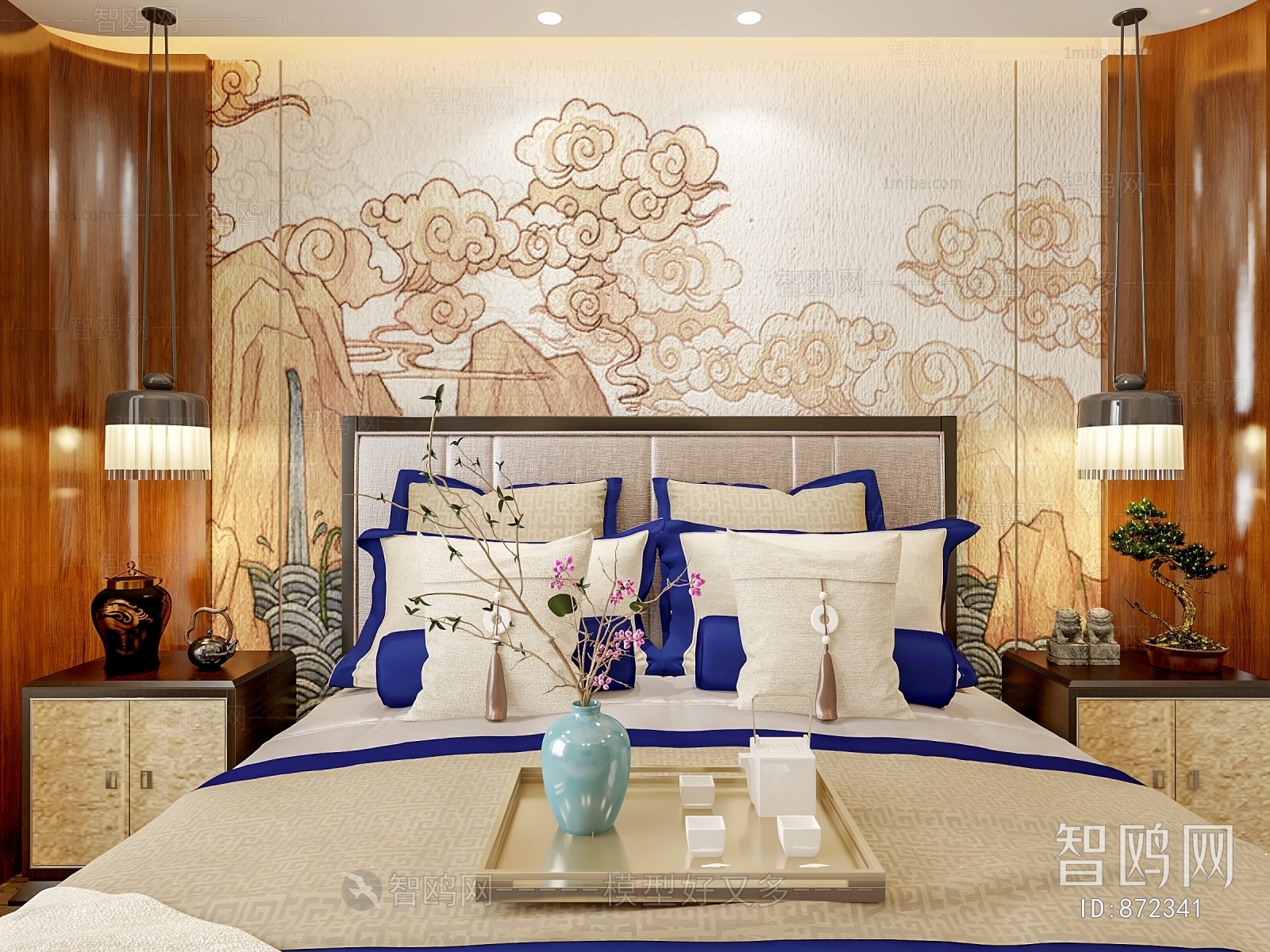 New Chinese Style Bedroom