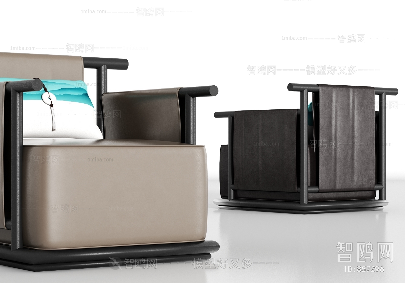 New Chinese Style Single Sofa