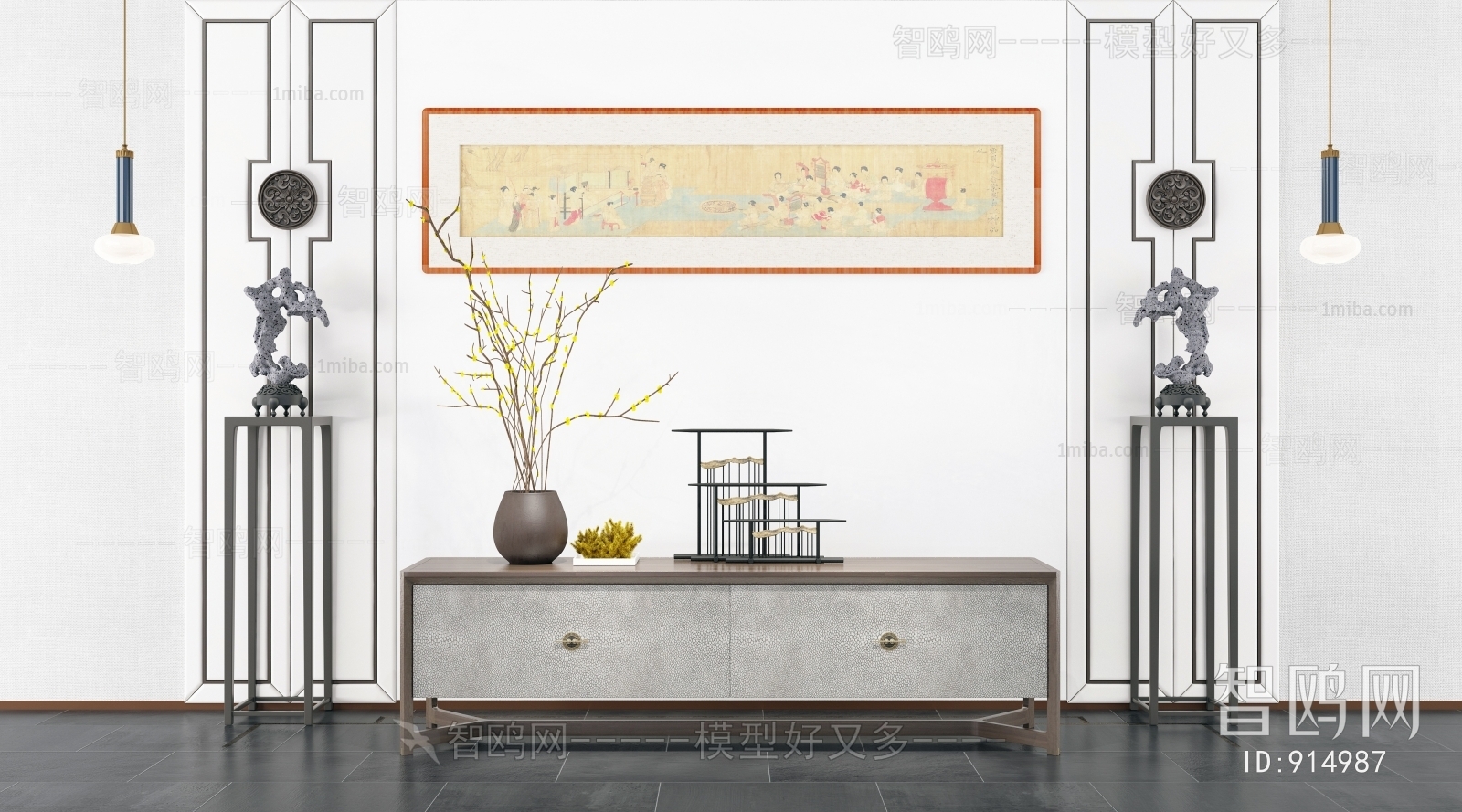 New Chinese Style TV Cabinet