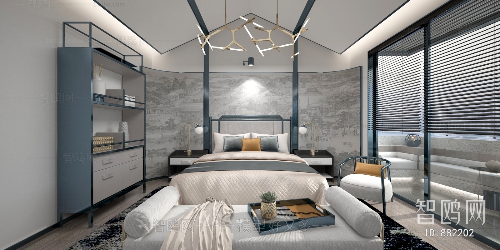 New Chinese Style Bedroom