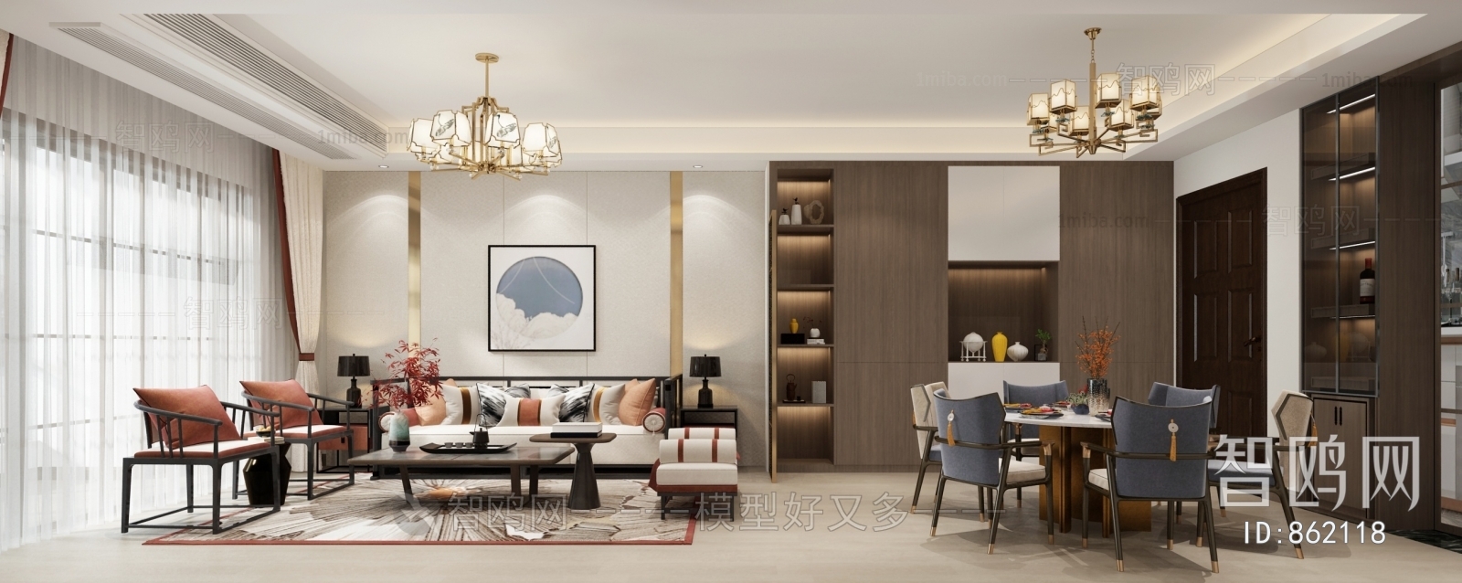 New Chinese Style A Living Room