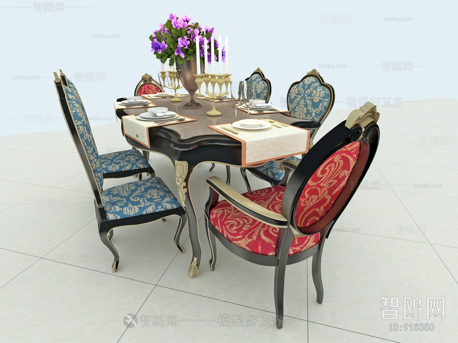 Simple European Style Dining Table And Chairs