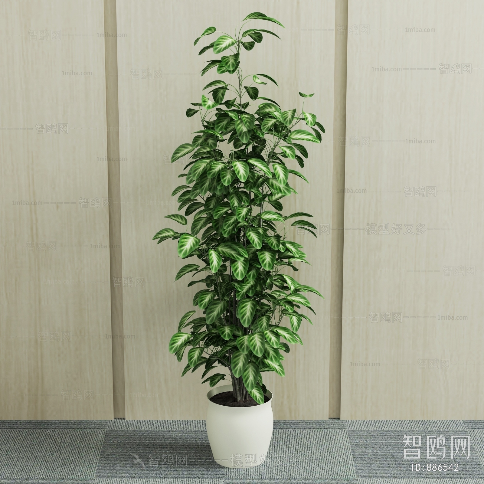 Modern Potted Green Plant