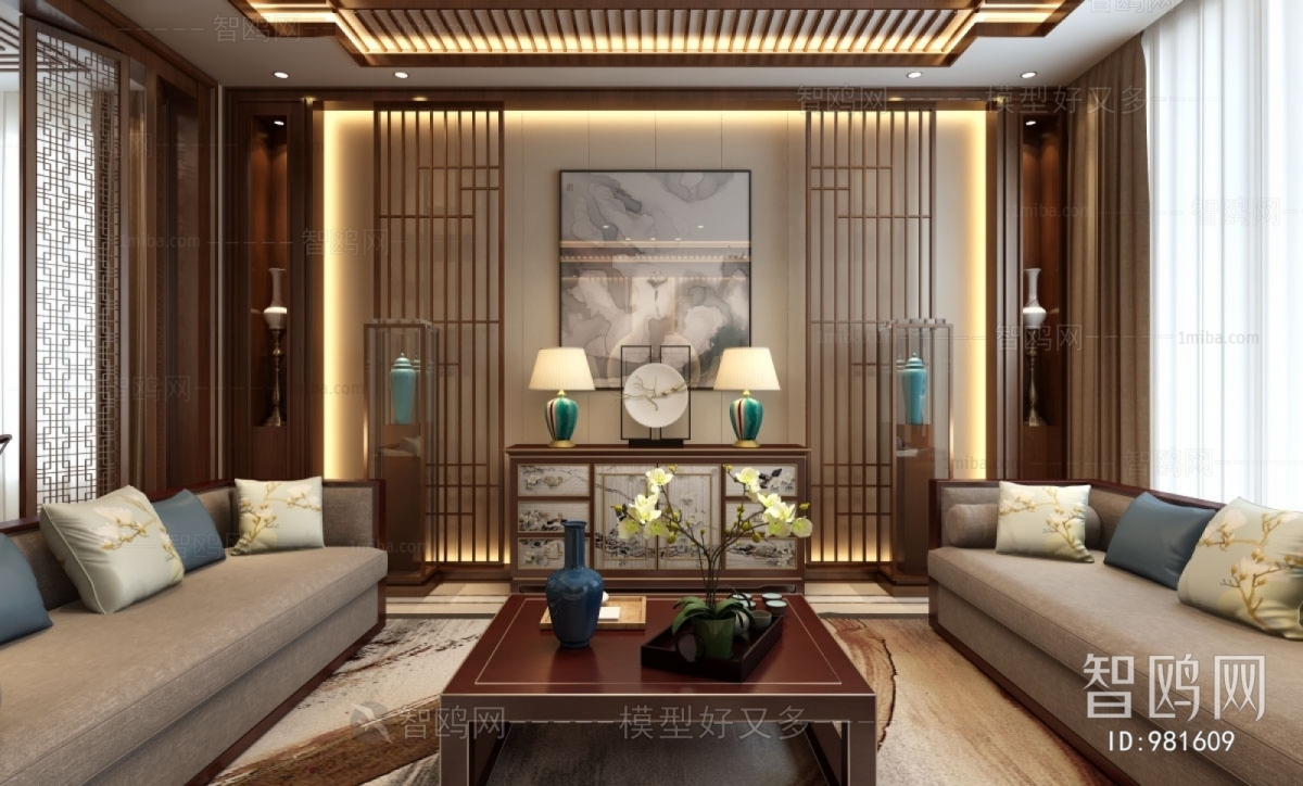 New Chinese Style A Living Room