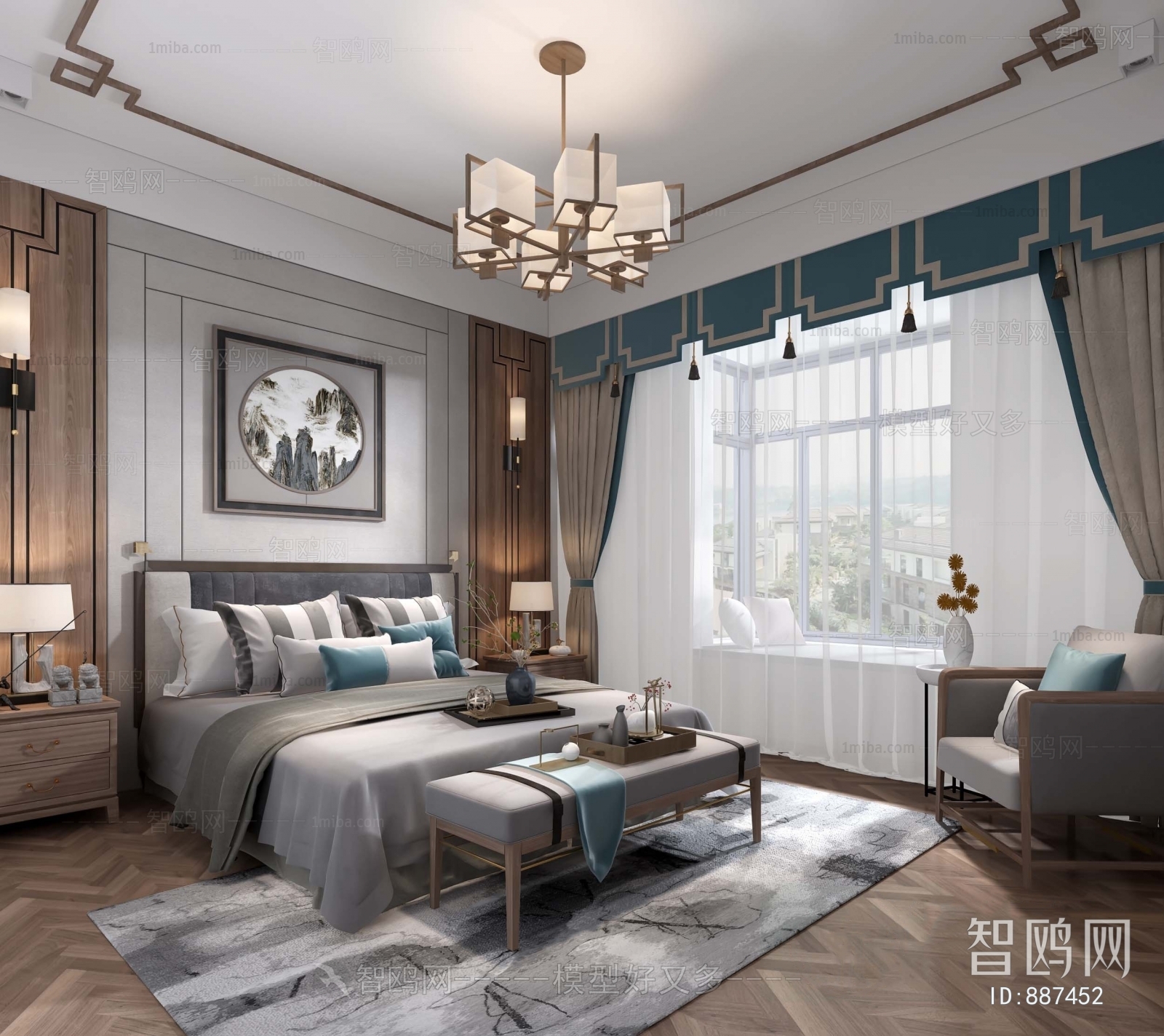 New Chinese Style Bedroom