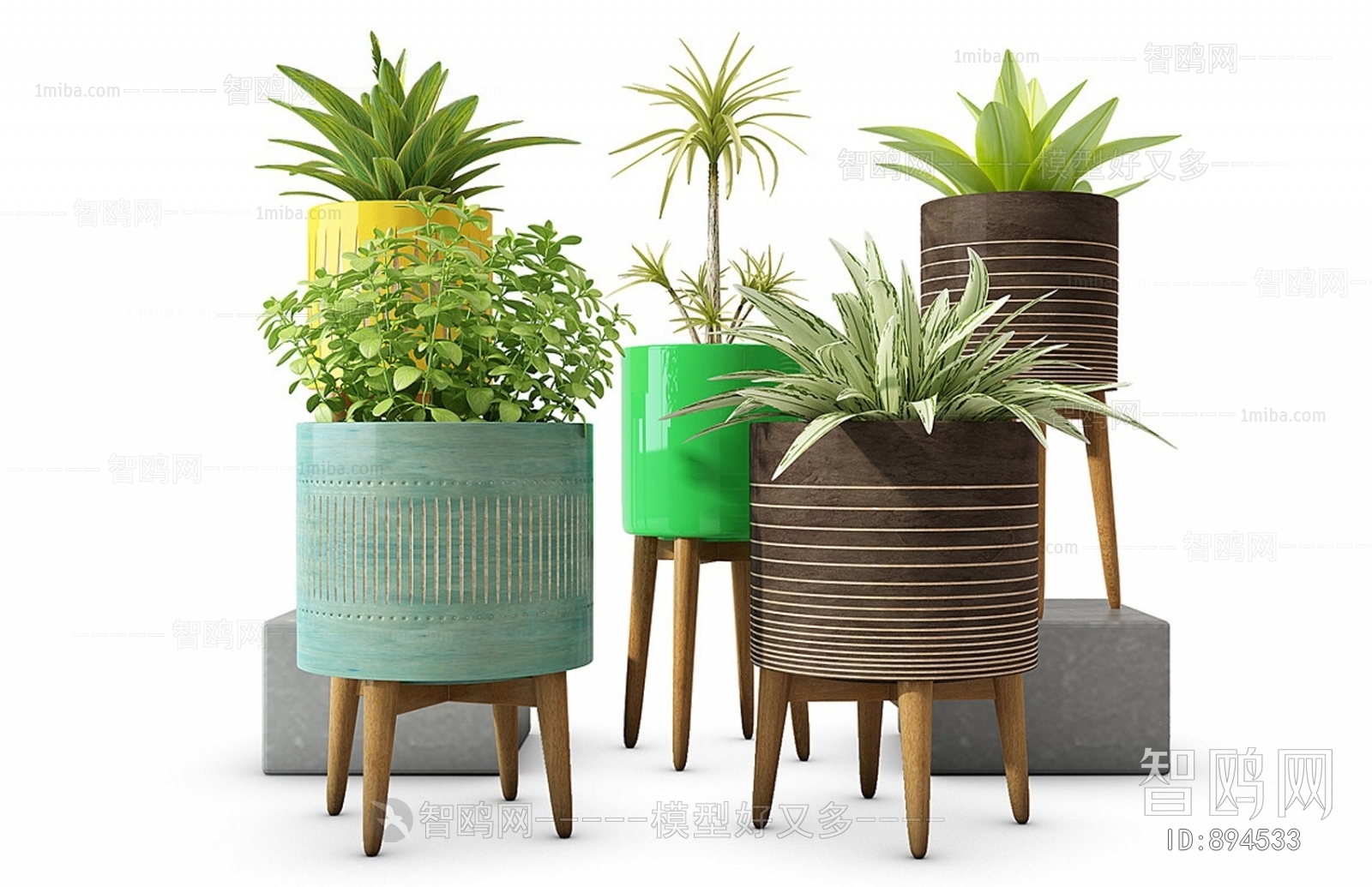 Modern Potted Green Plant