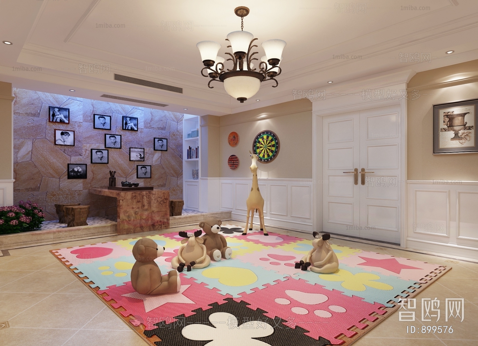 Simple European Style Children's Room Activity Room