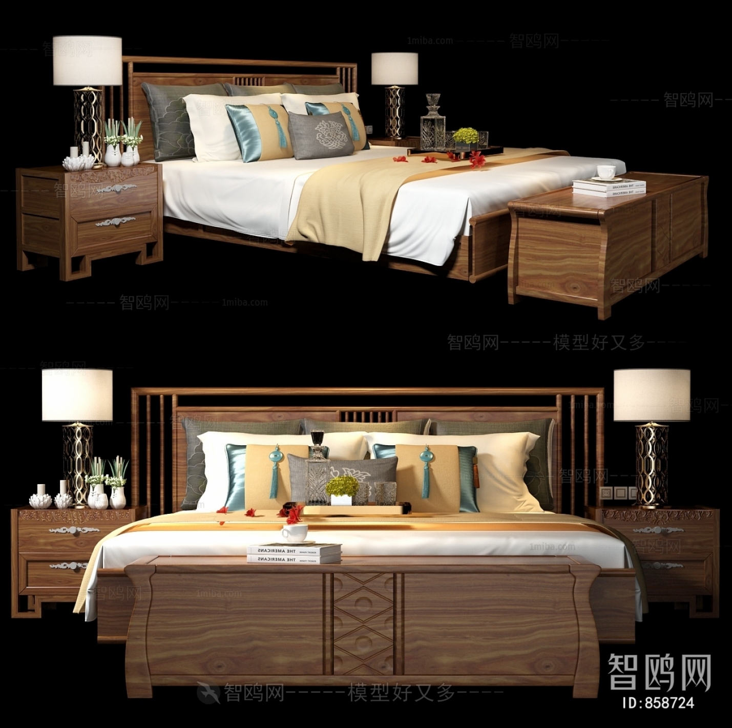 New Chinese Style Double Bed