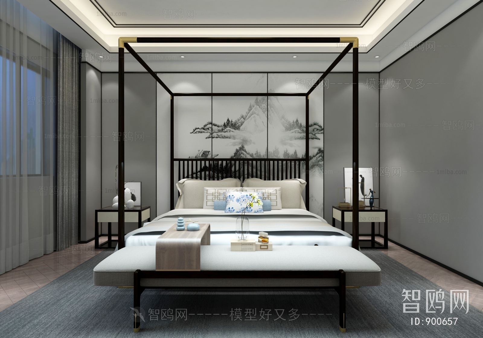 New Chinese Style Bedroom