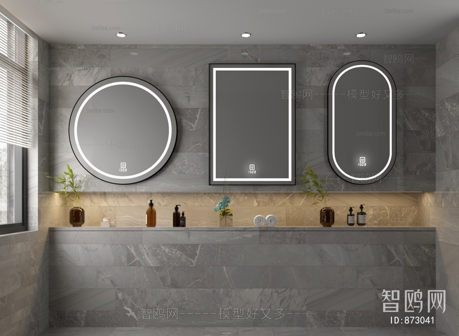 现代卫浴镜子组合