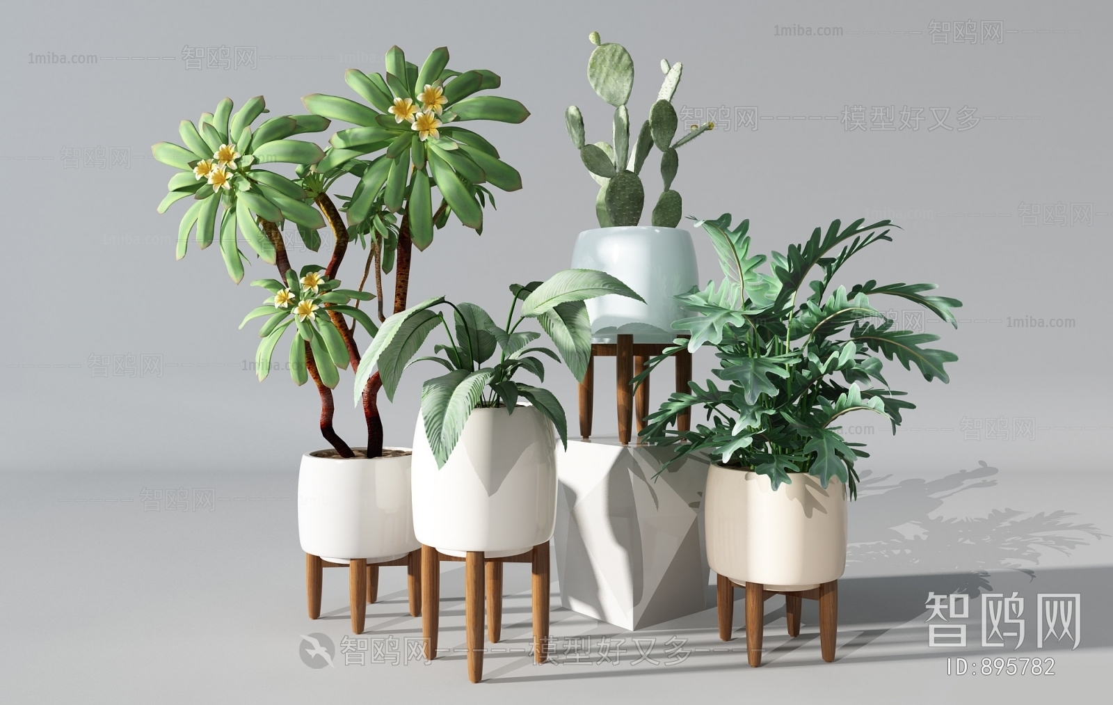 Modern Potted Green Plant