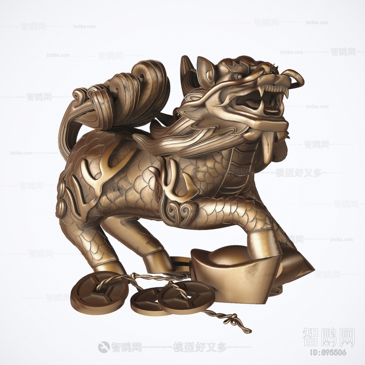中式神兽貔貅麒麟雕塑装饰摆件