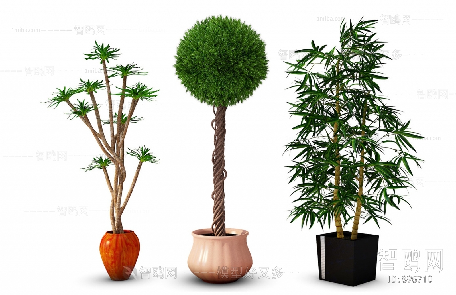 Modern Potted Green Plant