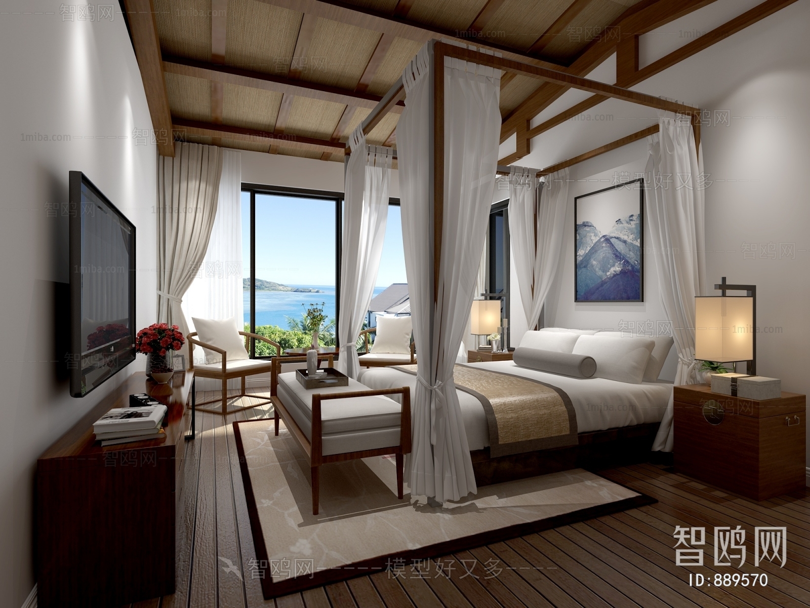 New Chinese Style Bedroom