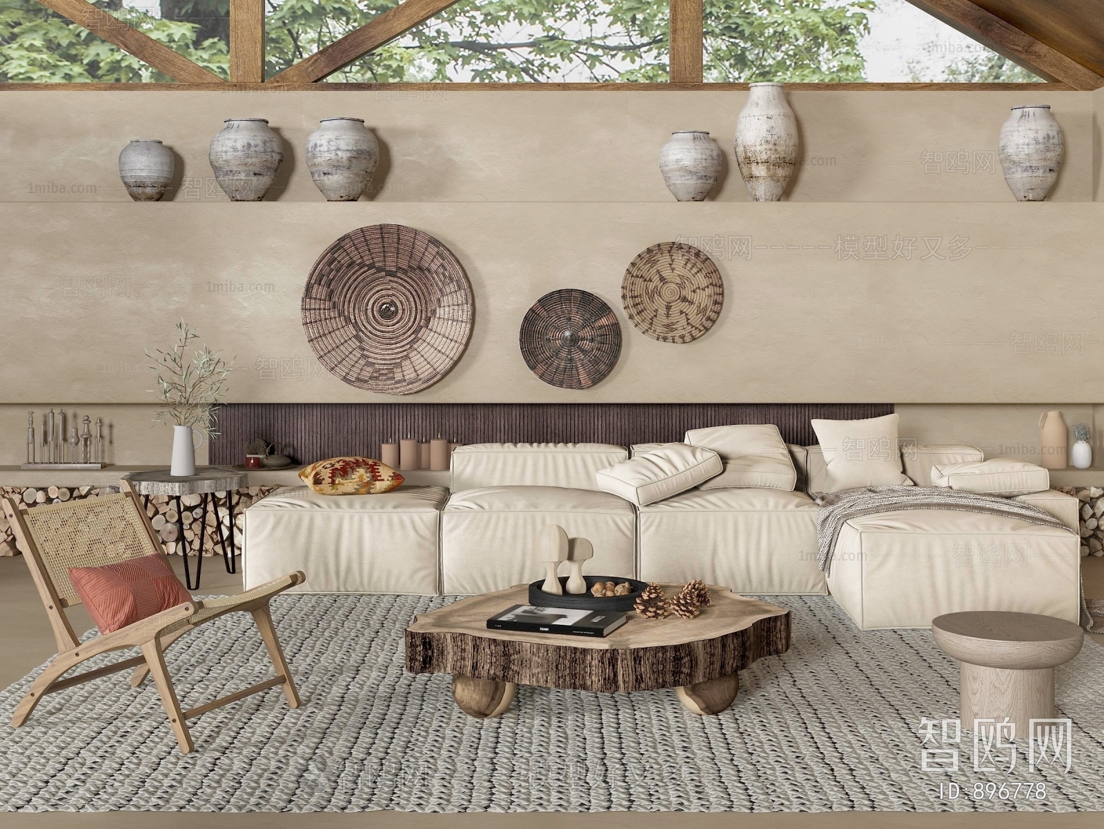 Wabi-sabi Style Sofa Combination