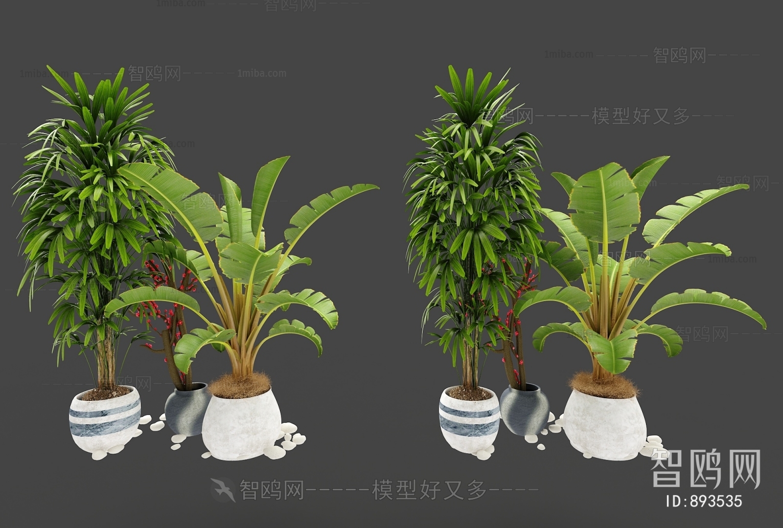 Modern Potted Green Plant