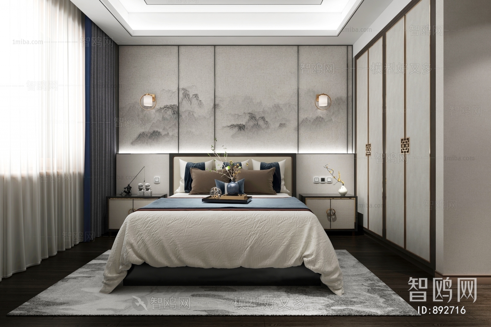 New Chinese Style Bedroom