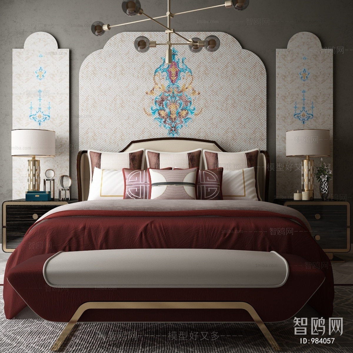 New Chinese Style Double Bed