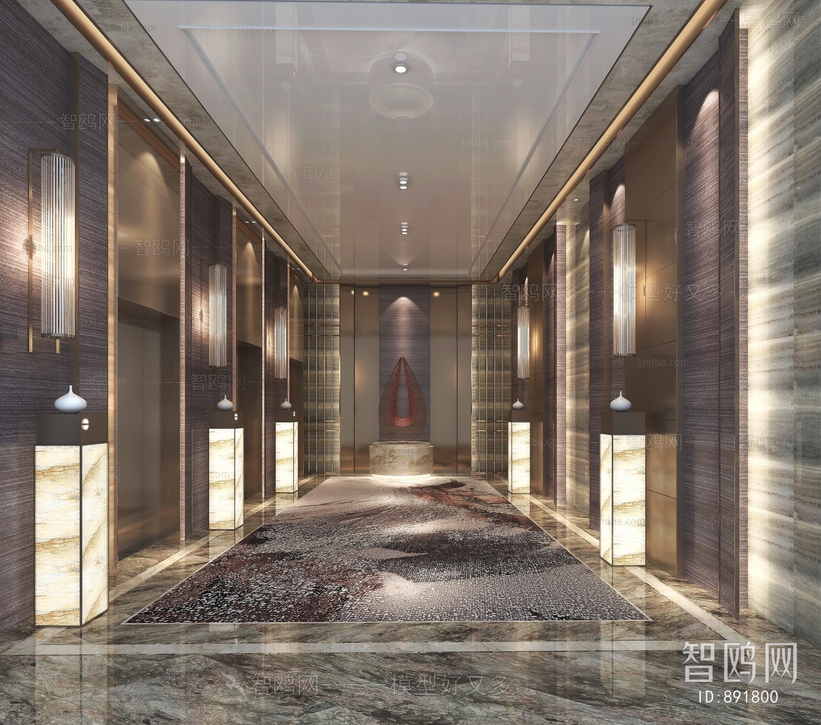 New Chinese Style Corridor Elevator Hall