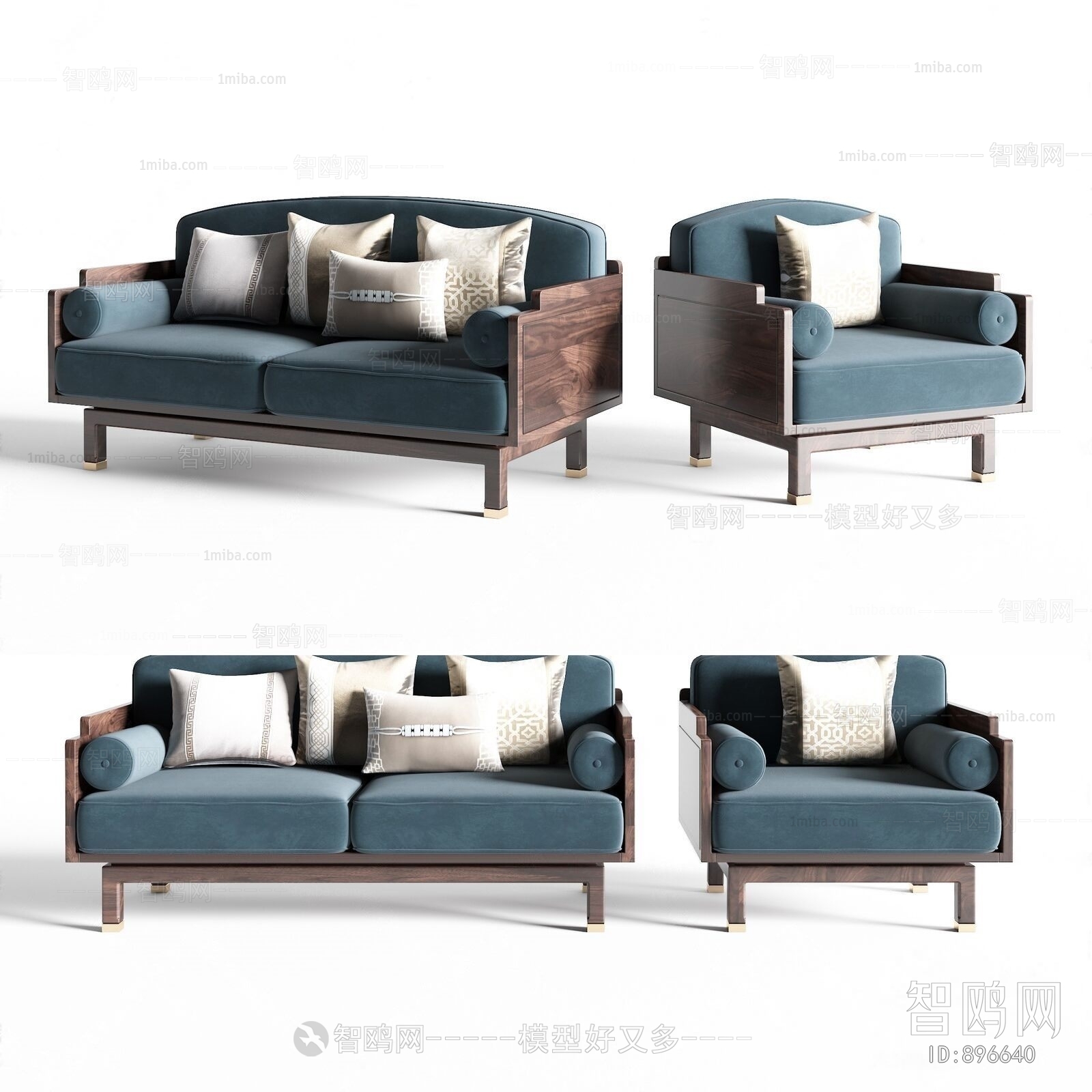 New Chinese Style Sofa Combination