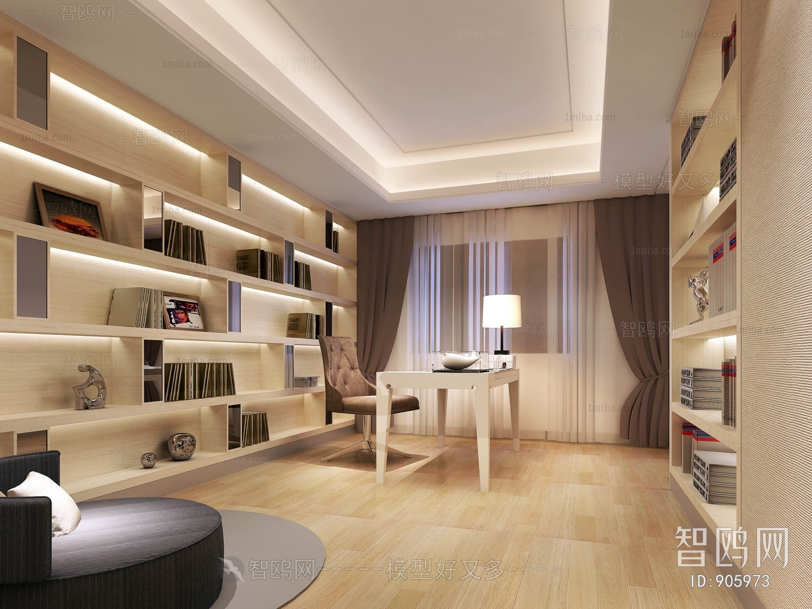 Simple European Style Study Space
