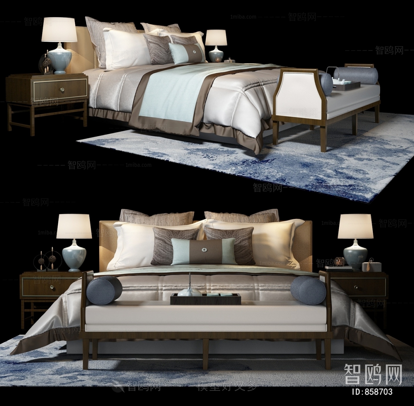 New Chinese Style Double Bed