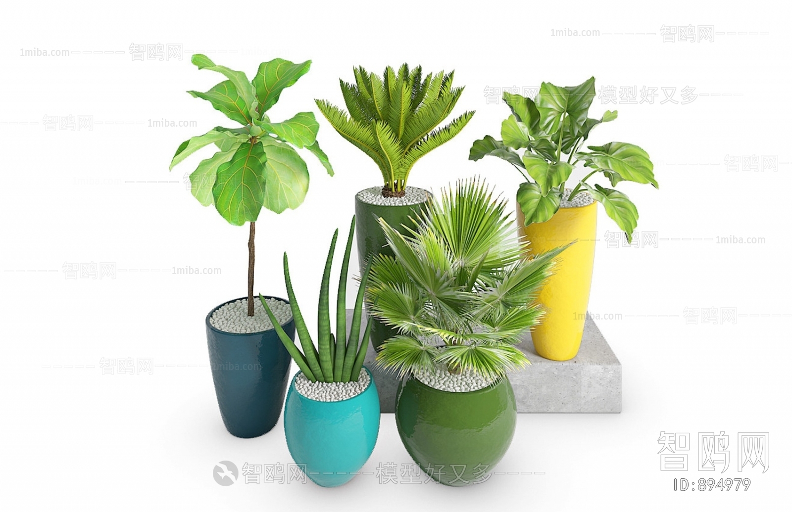 Modern Potted Green Plant