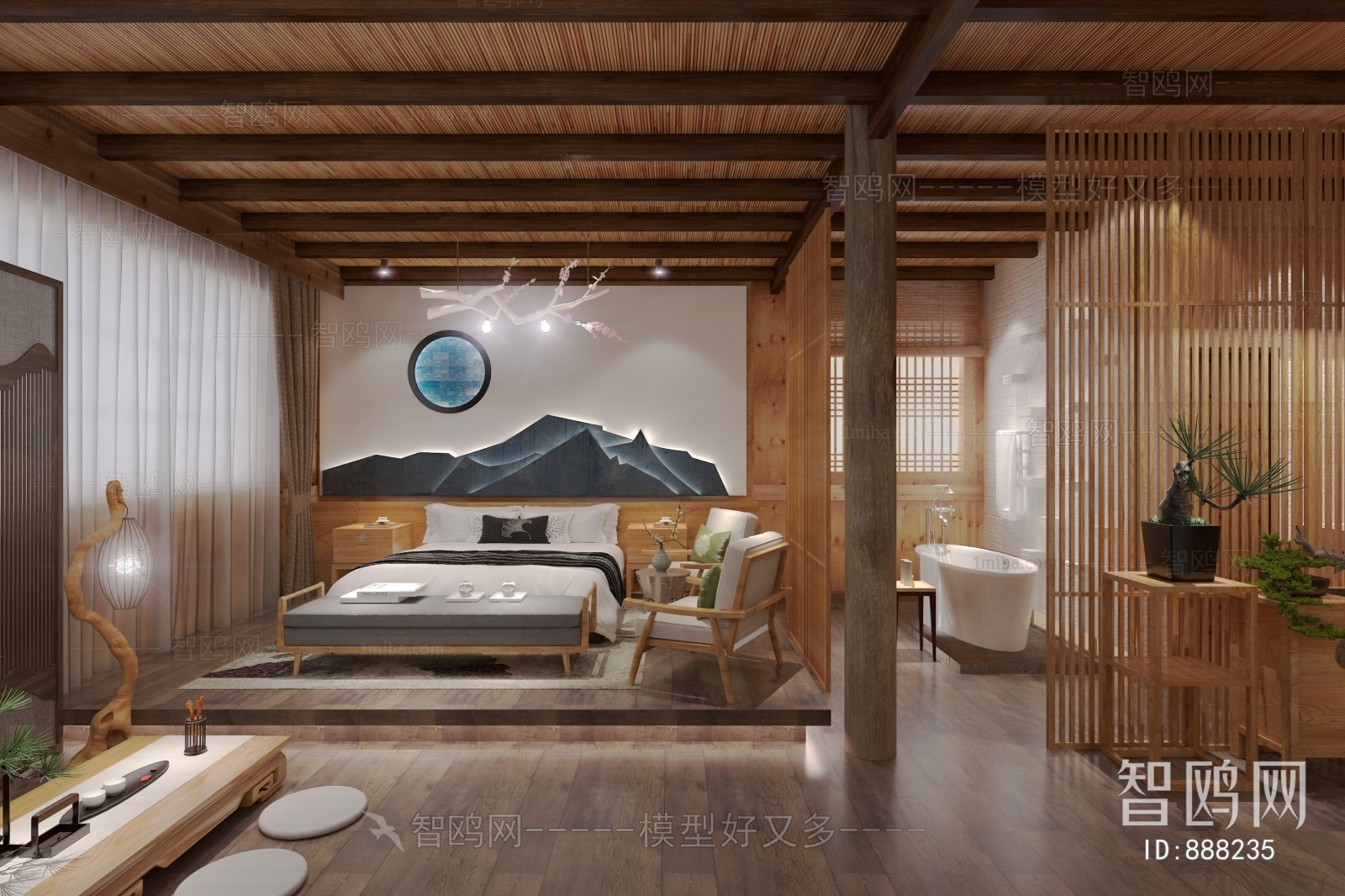 New Chinese Style Bedroom