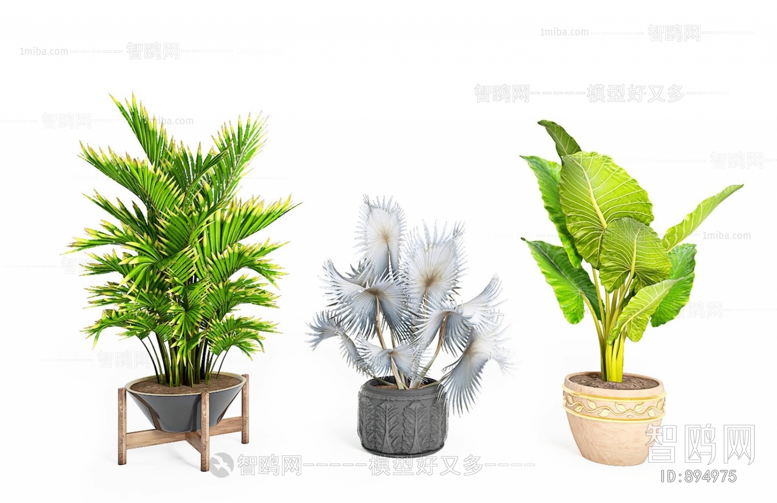 Modern Potted Green Plant