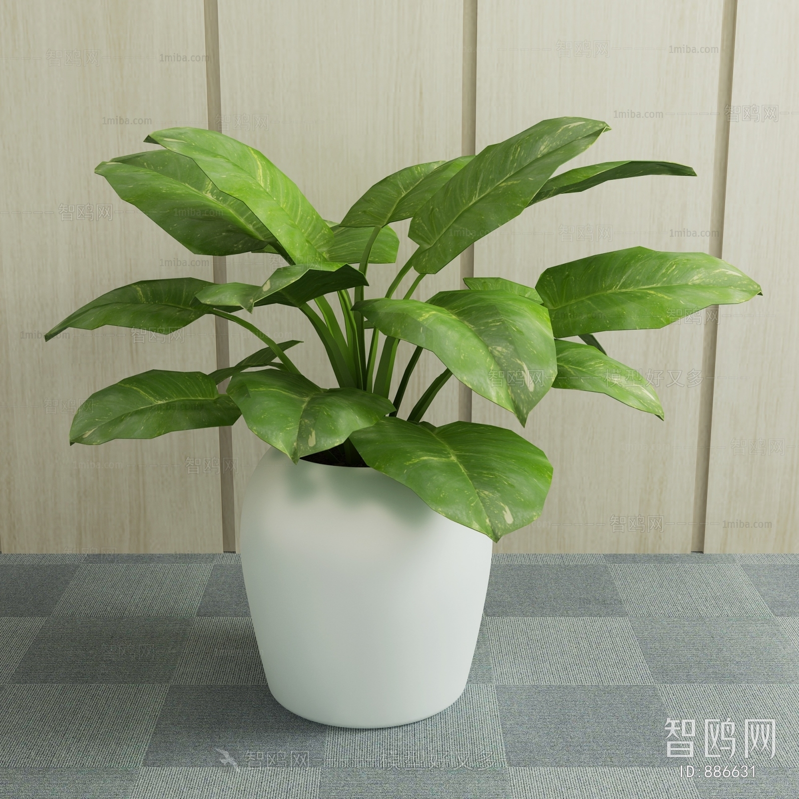 Modern Potted Green Plant