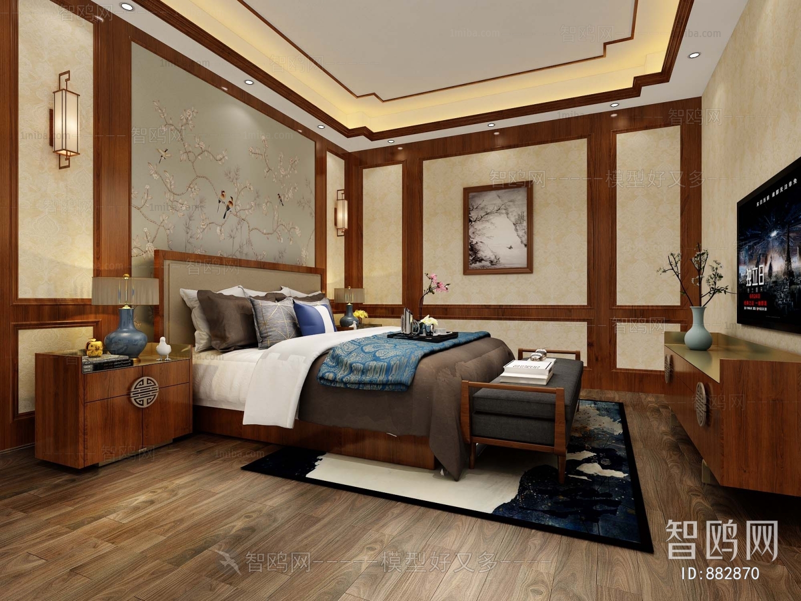 New Chinese Style Bedroom