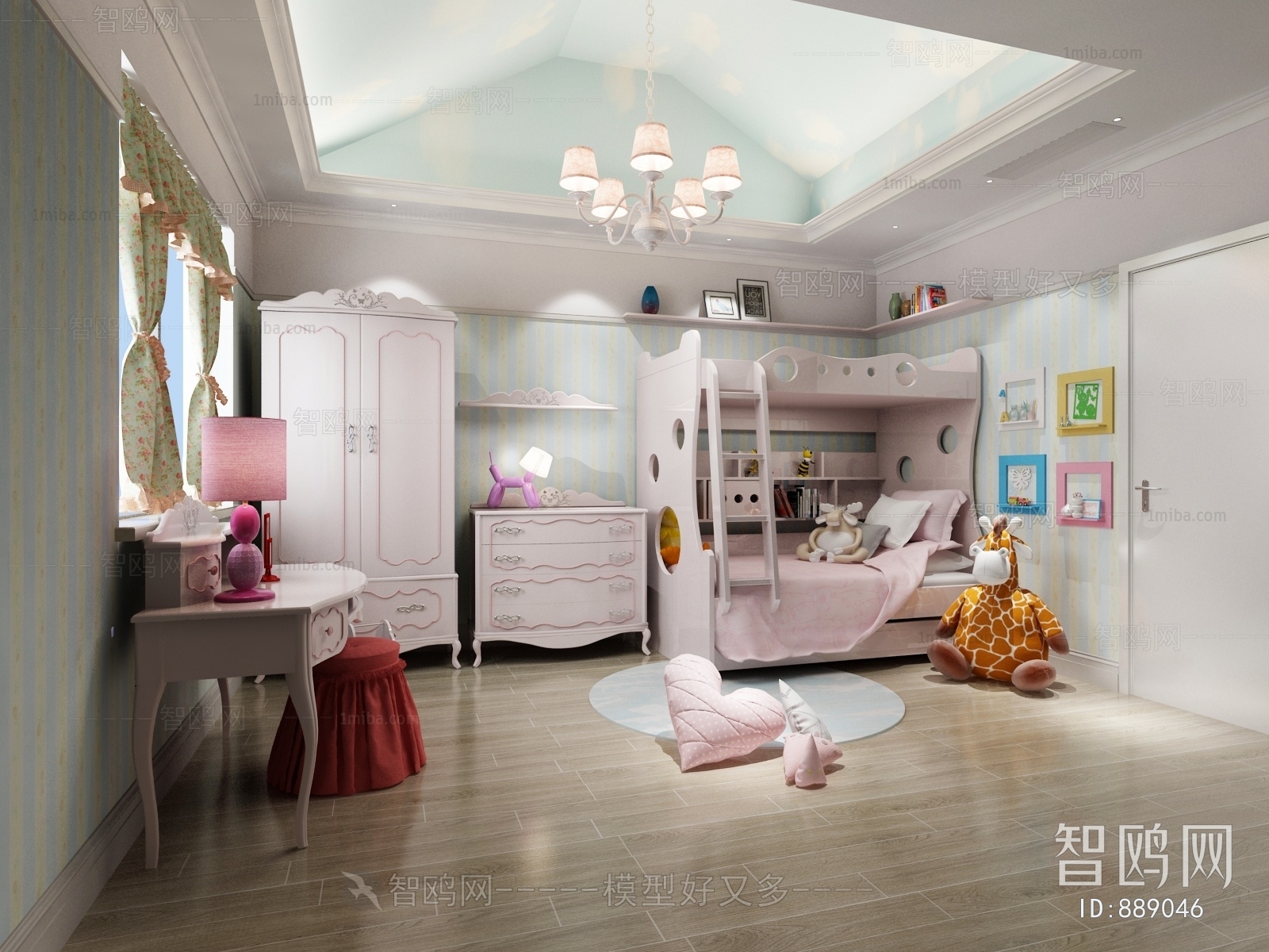 Simple European Style Girl's Room Daughter's Room