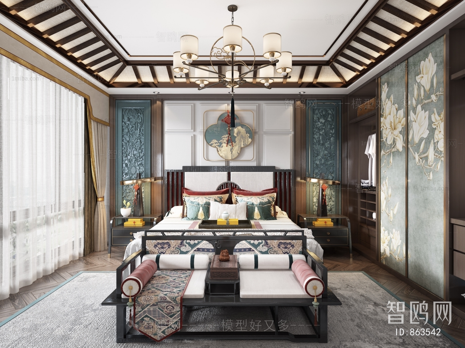 New Chinese Style Bedroom