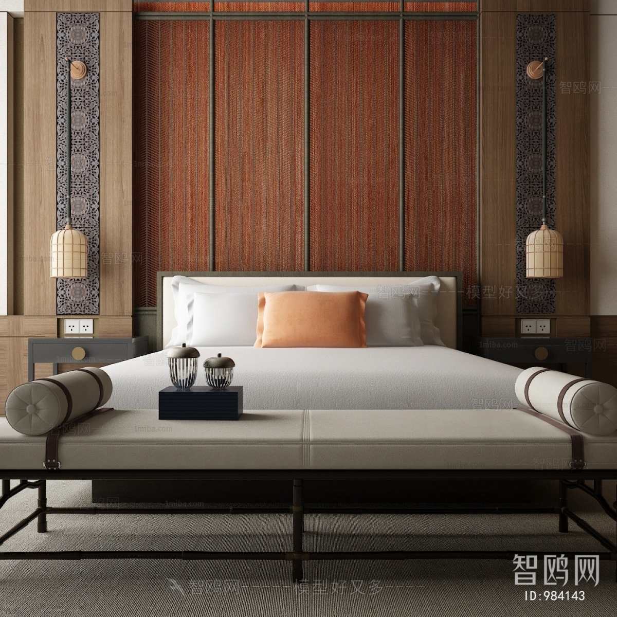 New Chinese Style Double Bed