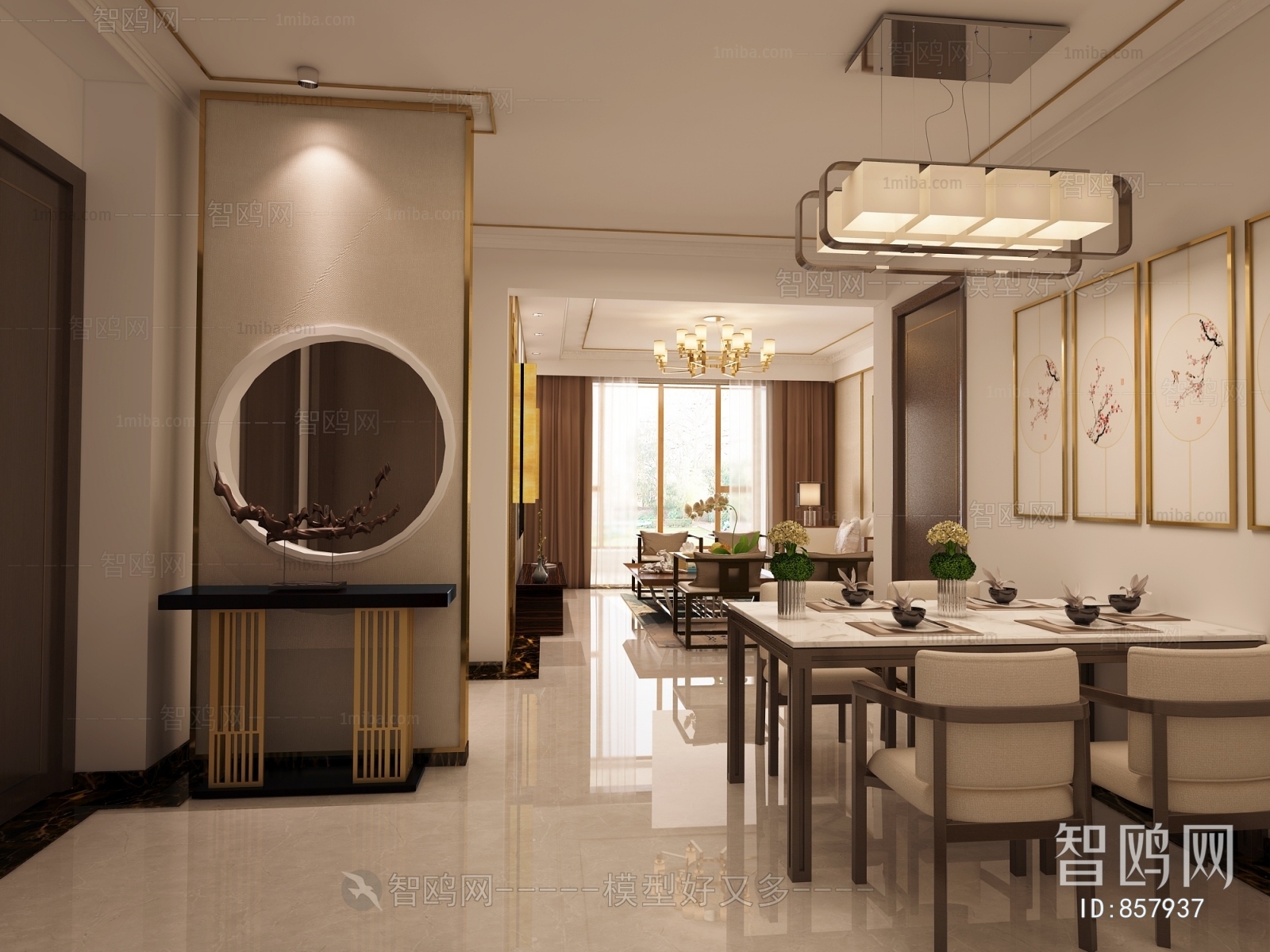 New Chinese Style A Living Room