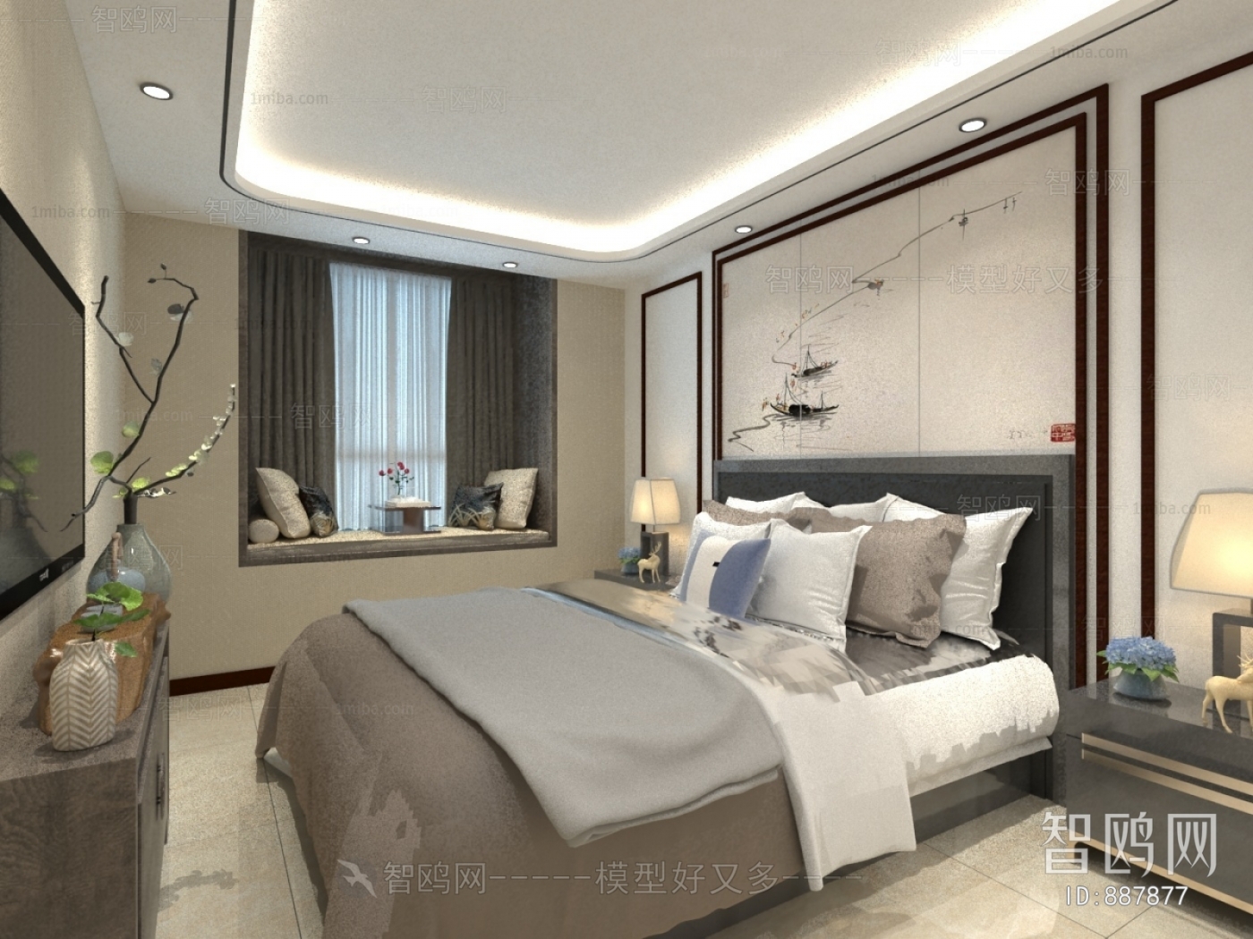 New Chinese Style Bedroom