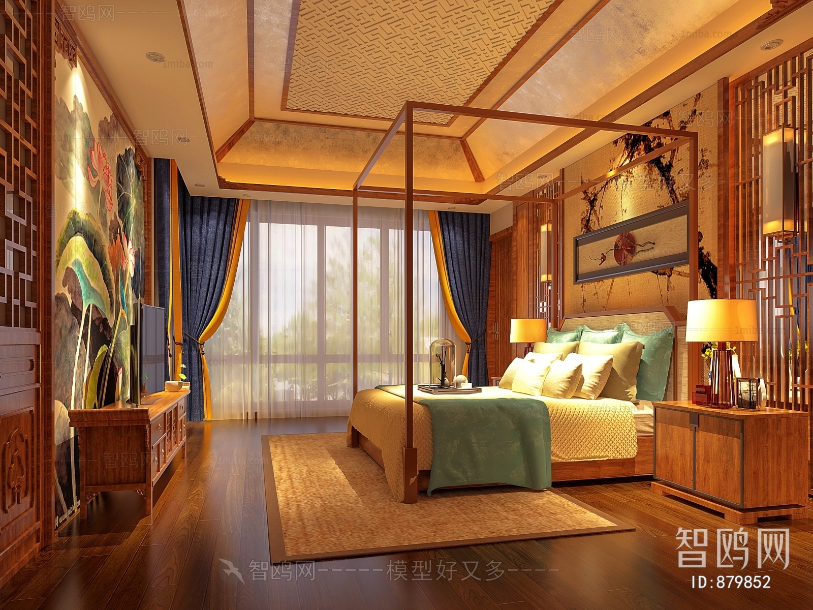 New Chinese Style Bedroom