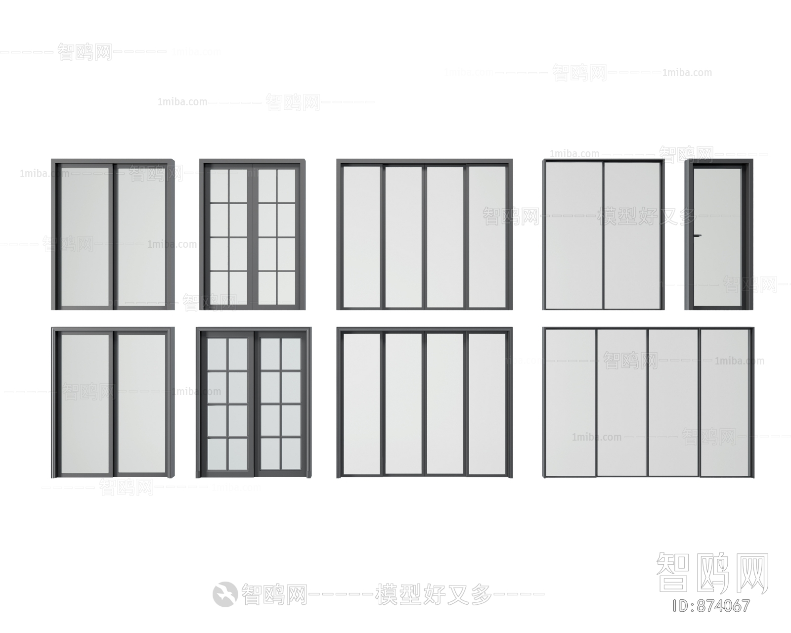 现代推拉门组合