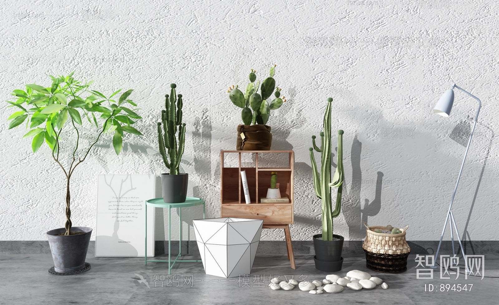 Modern Potted Green Plant