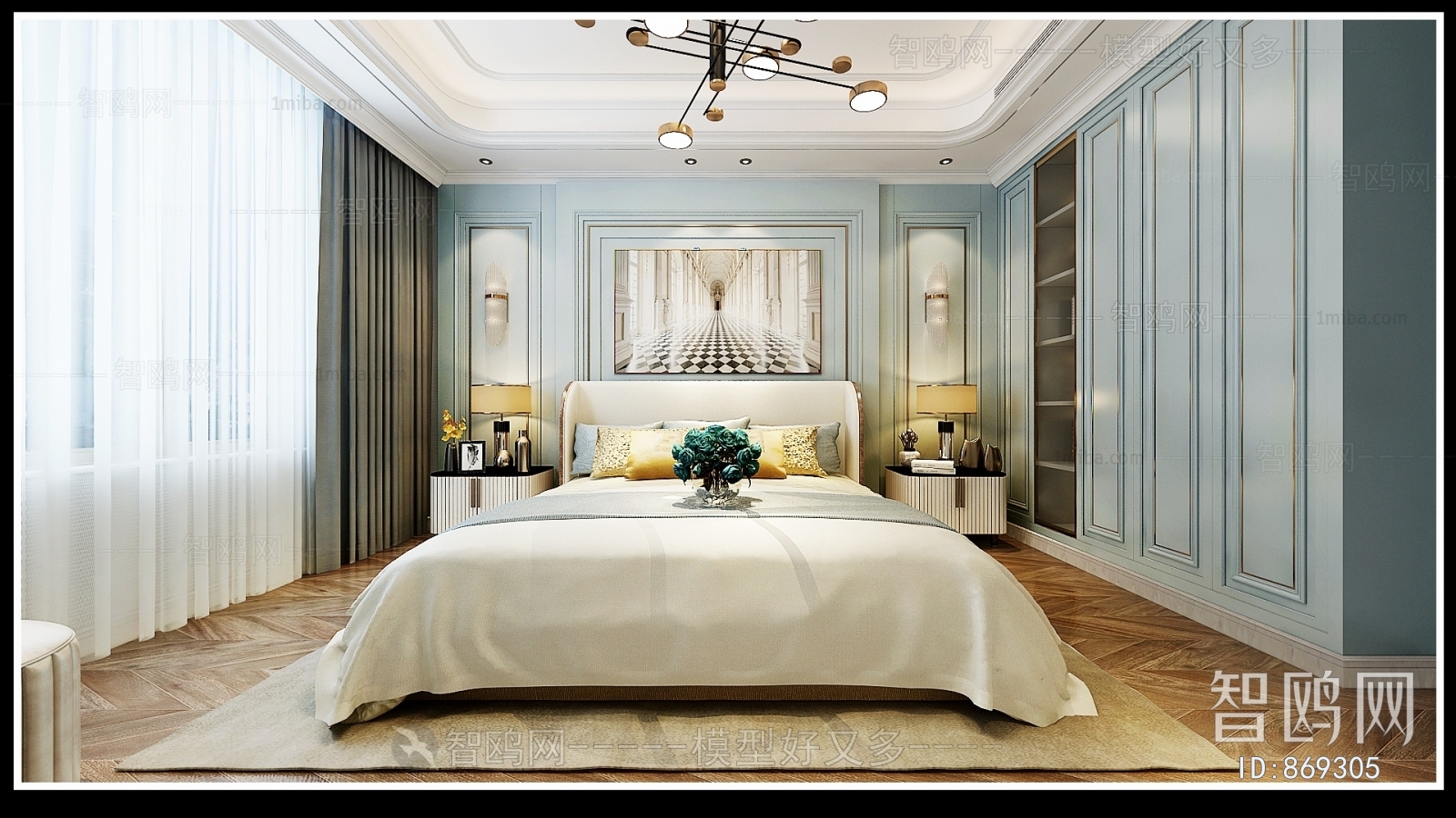 Simple European Style Bedroom