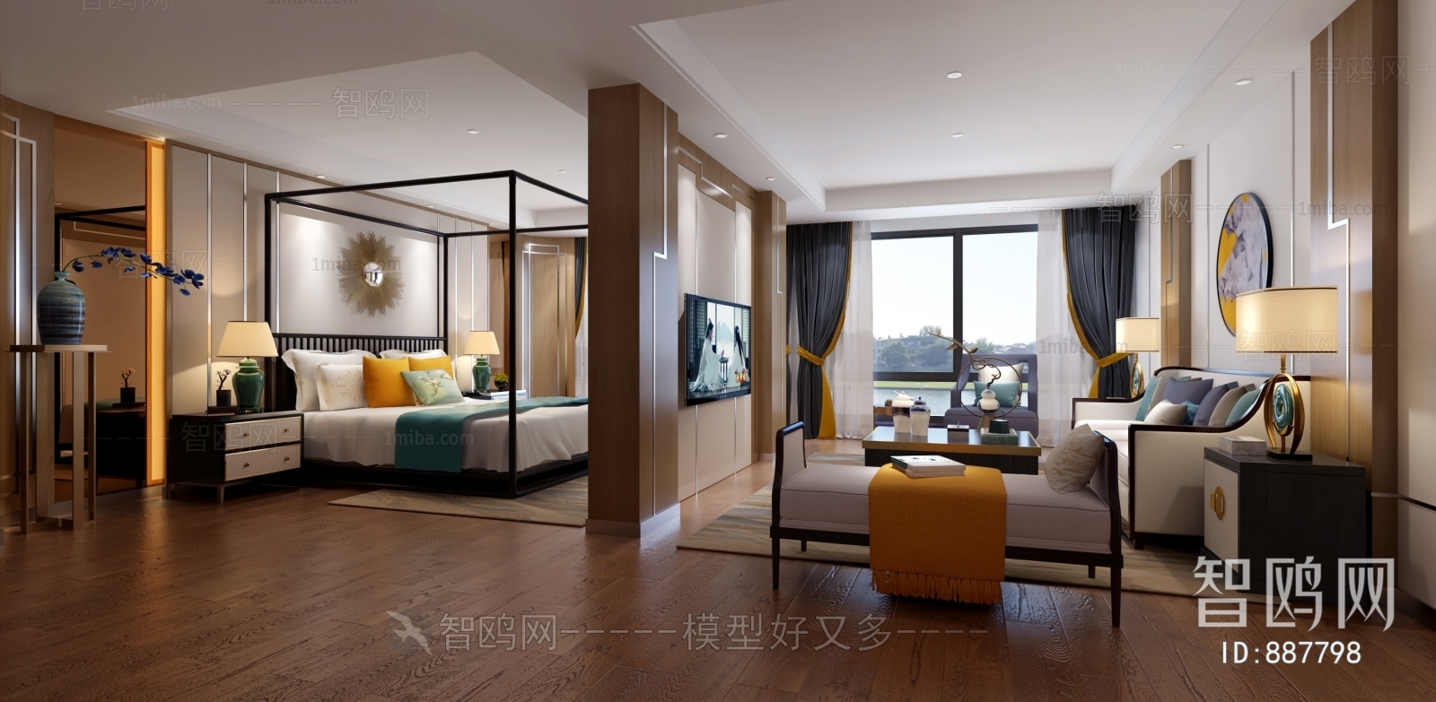 New Chinese Style Bedroom