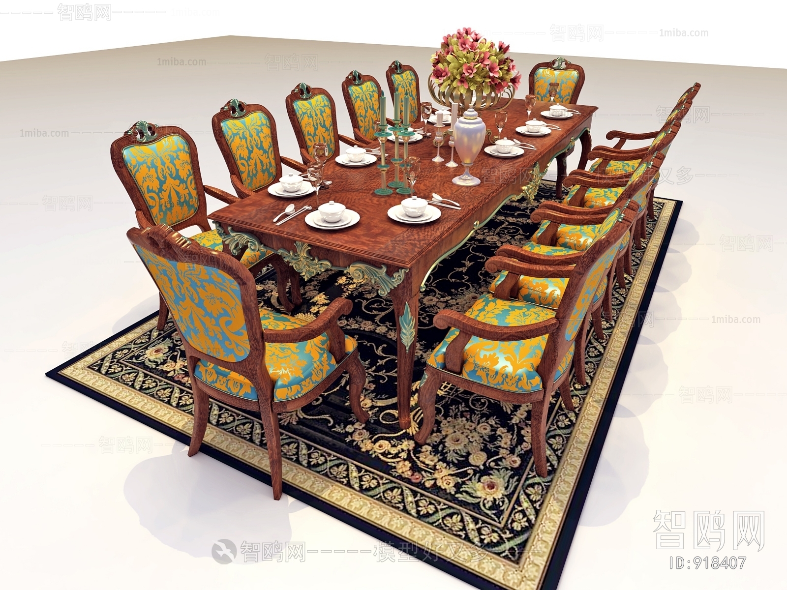 Simple European Style Dining Table And Chairs